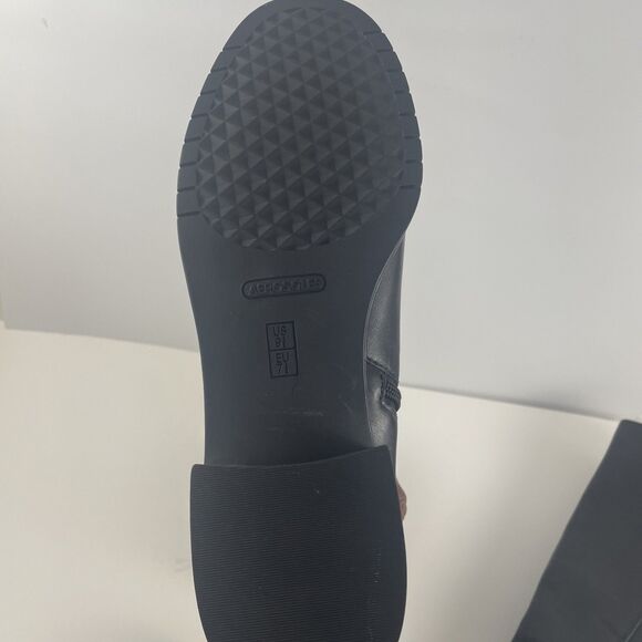 Aerosoles Black Leather Stretch Knee Boots Override Women’s Sz 9.5M - Picture 5 of 6